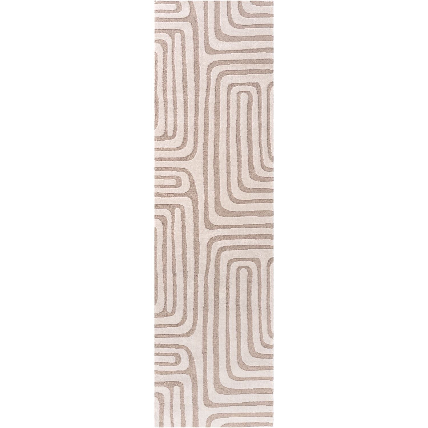 Loft Geometric Beige Polyester Modern Rug