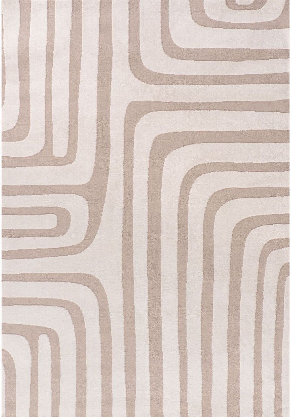Loft Geometric Beige Polyester Modern Rug
