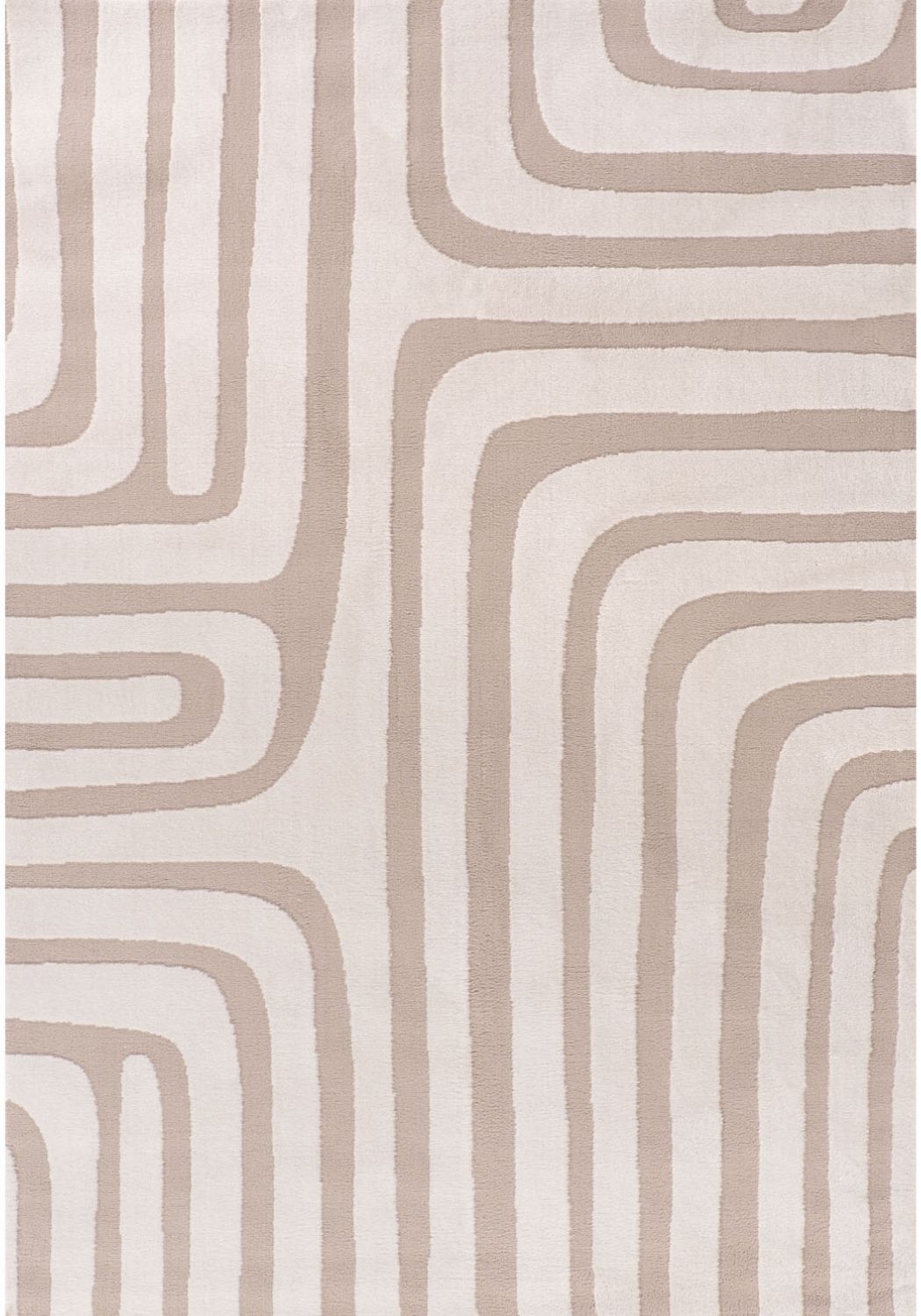 Loft Geometric Beige Polyester Modern Rug
