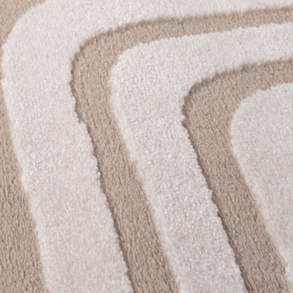 Loft Geometric Beige Polyester Modern Rug