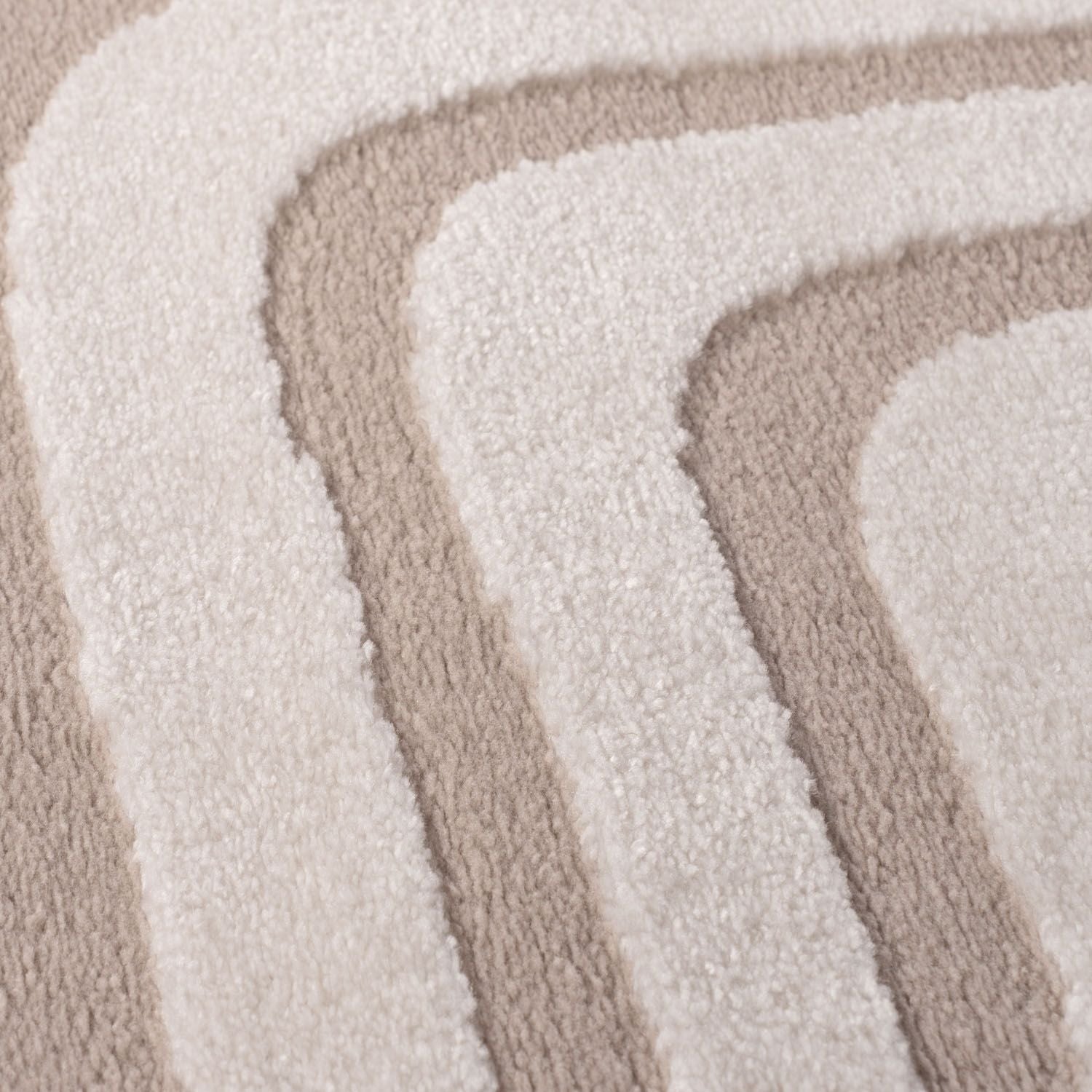 Loft Geometric Beige Polyester Modern Rug