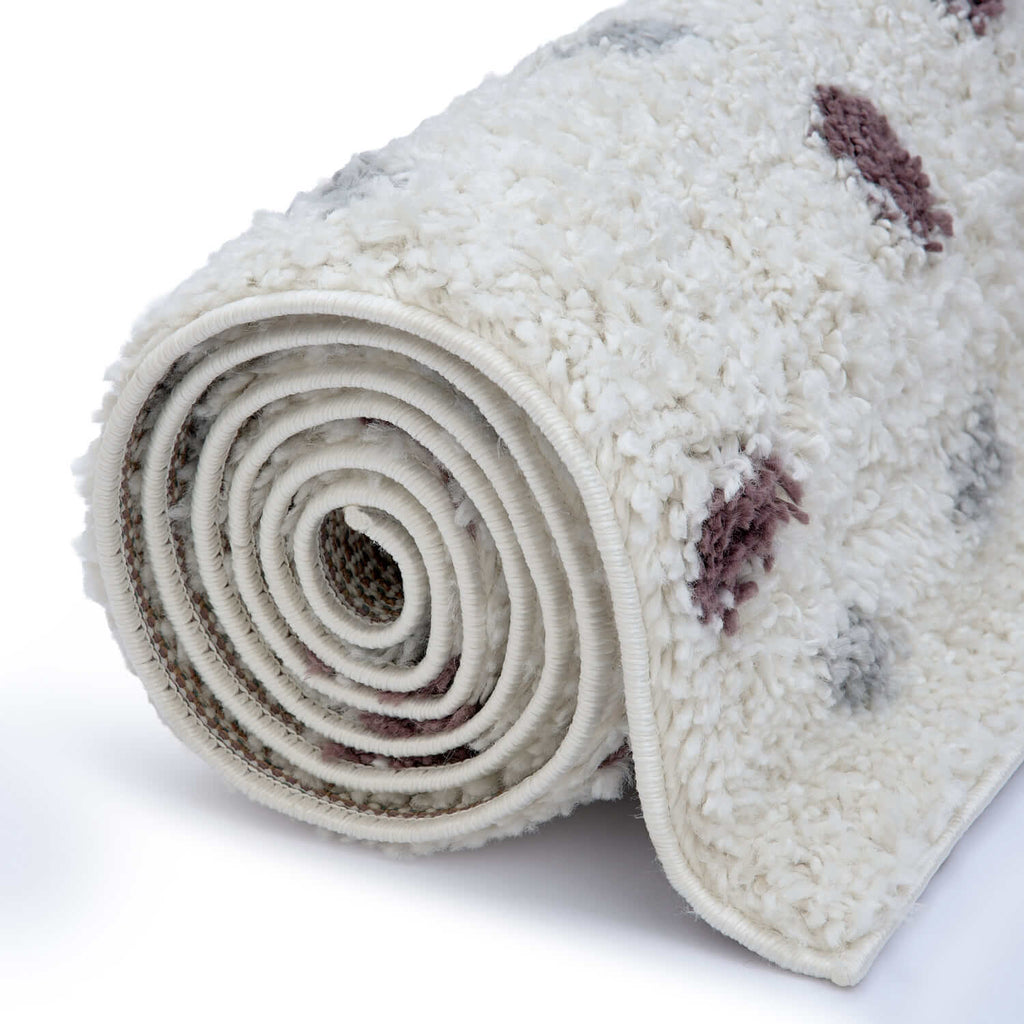 Moodi Shaggy Grey/Purple Plumetis Rug