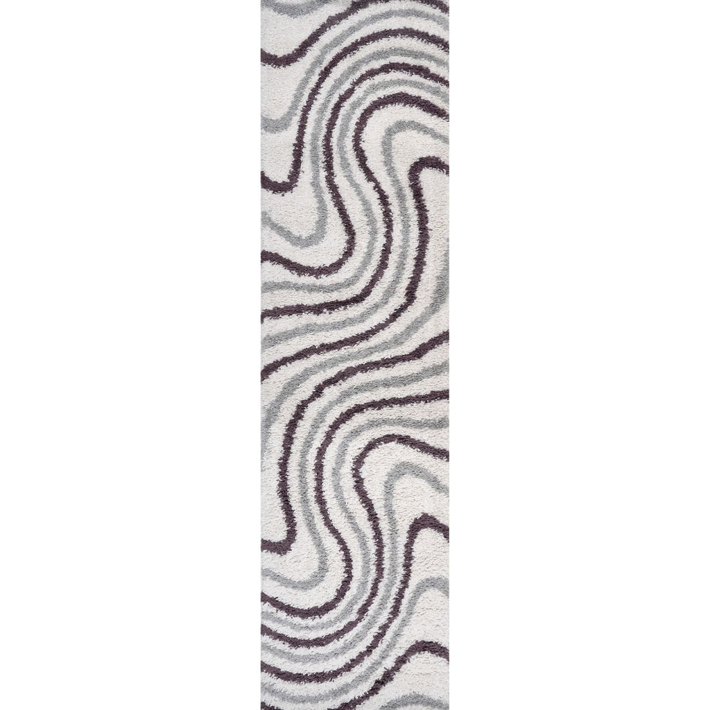 Moodi Shaggy Grey/Purple Smokeberry Rug