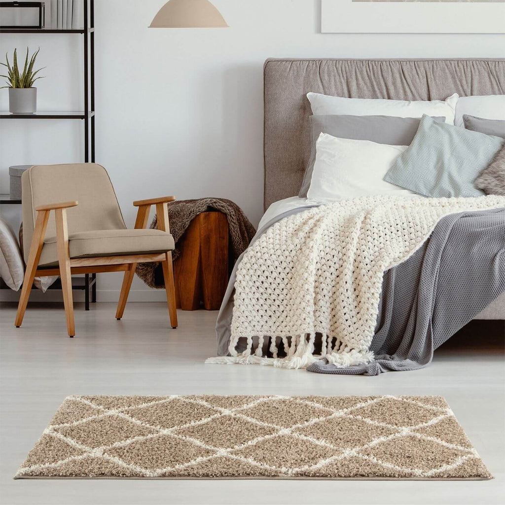 Moroccan Beige Shaggy Natural Rug