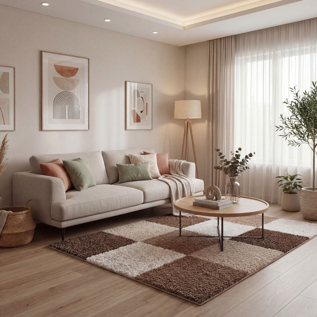 Myshaggy Geometric Brown Rug