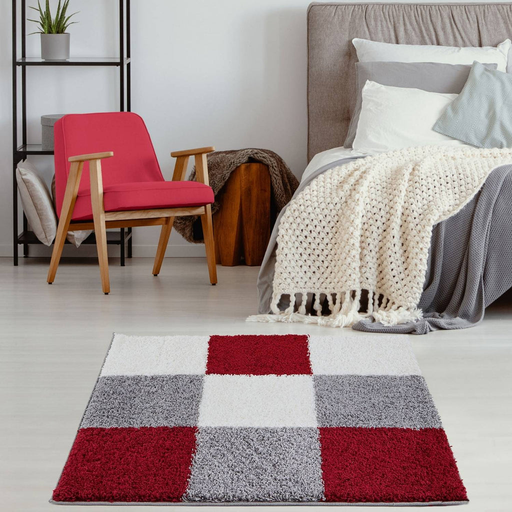 Myshaggy Geometric Red Contemporary Rug