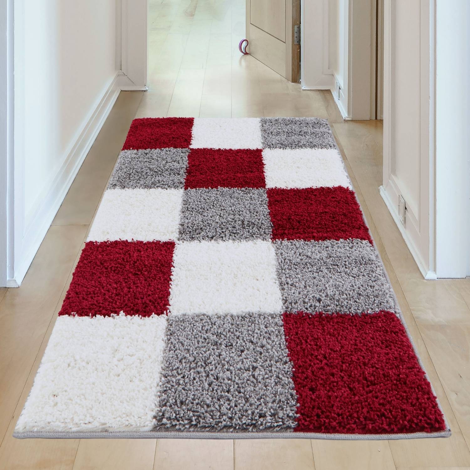 Myshaggy Geometric Red Contemporary Rug