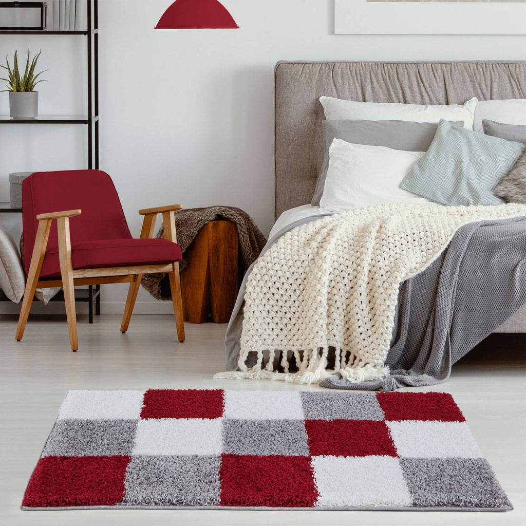 Myshaggy Geometric Red Contemporary Rug