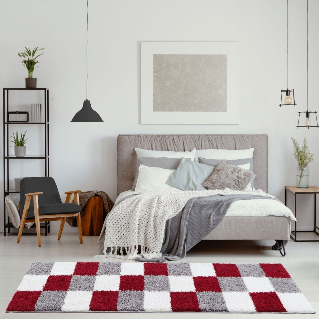 Myshaggy Geometric Red Contemporary Rug