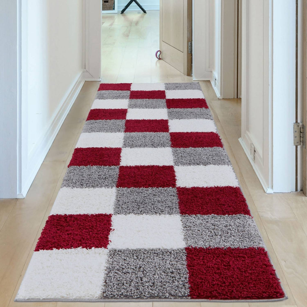 Myshaggy Geometric Red Contemporary Rug