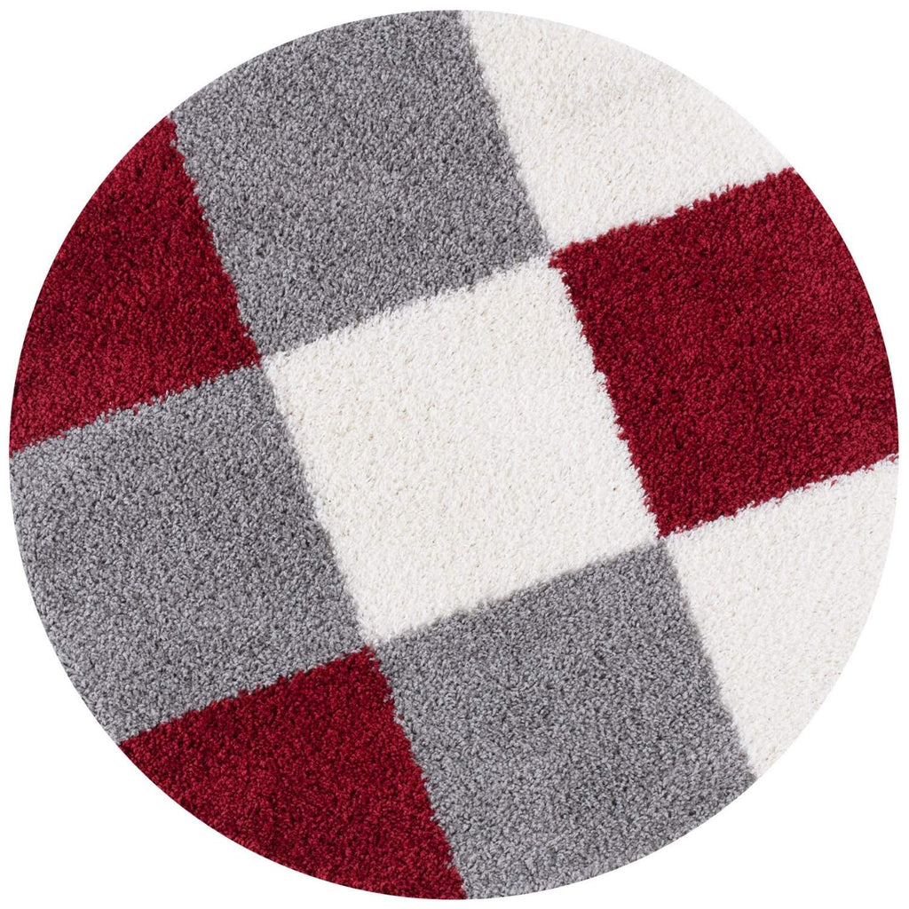 Myshaggy Geometric Red Contemporary Rug