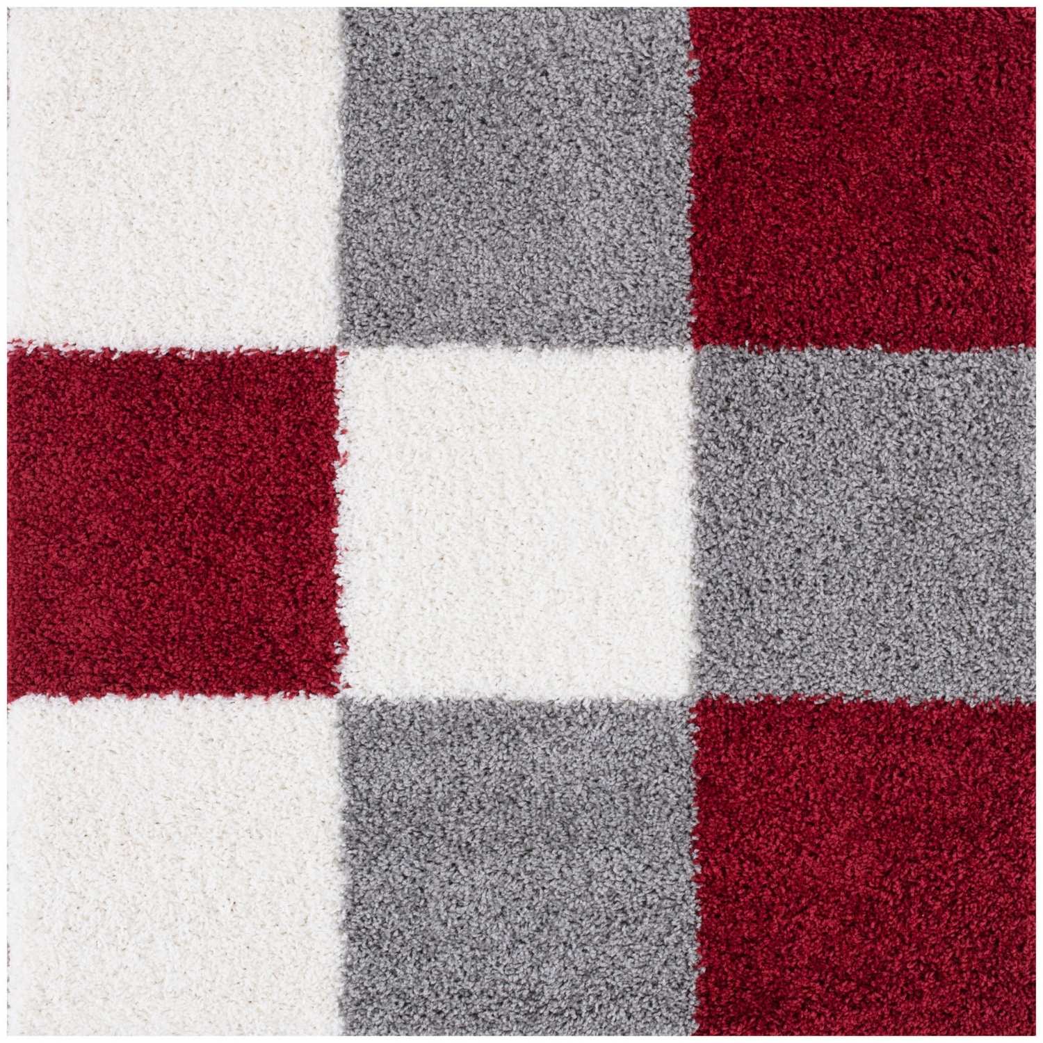 Myshaggy Geometric Red Contemporary Rug