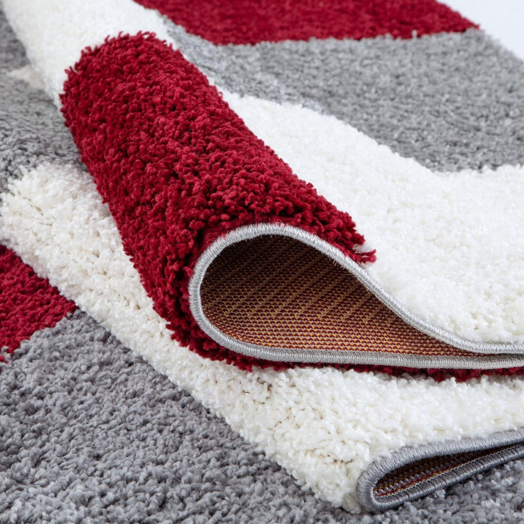 Myshaggy Geometric Red Contemporary Rug