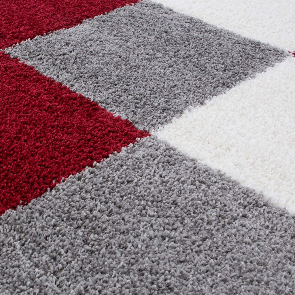 Myshaggy Geometric Red Contemporary Rug