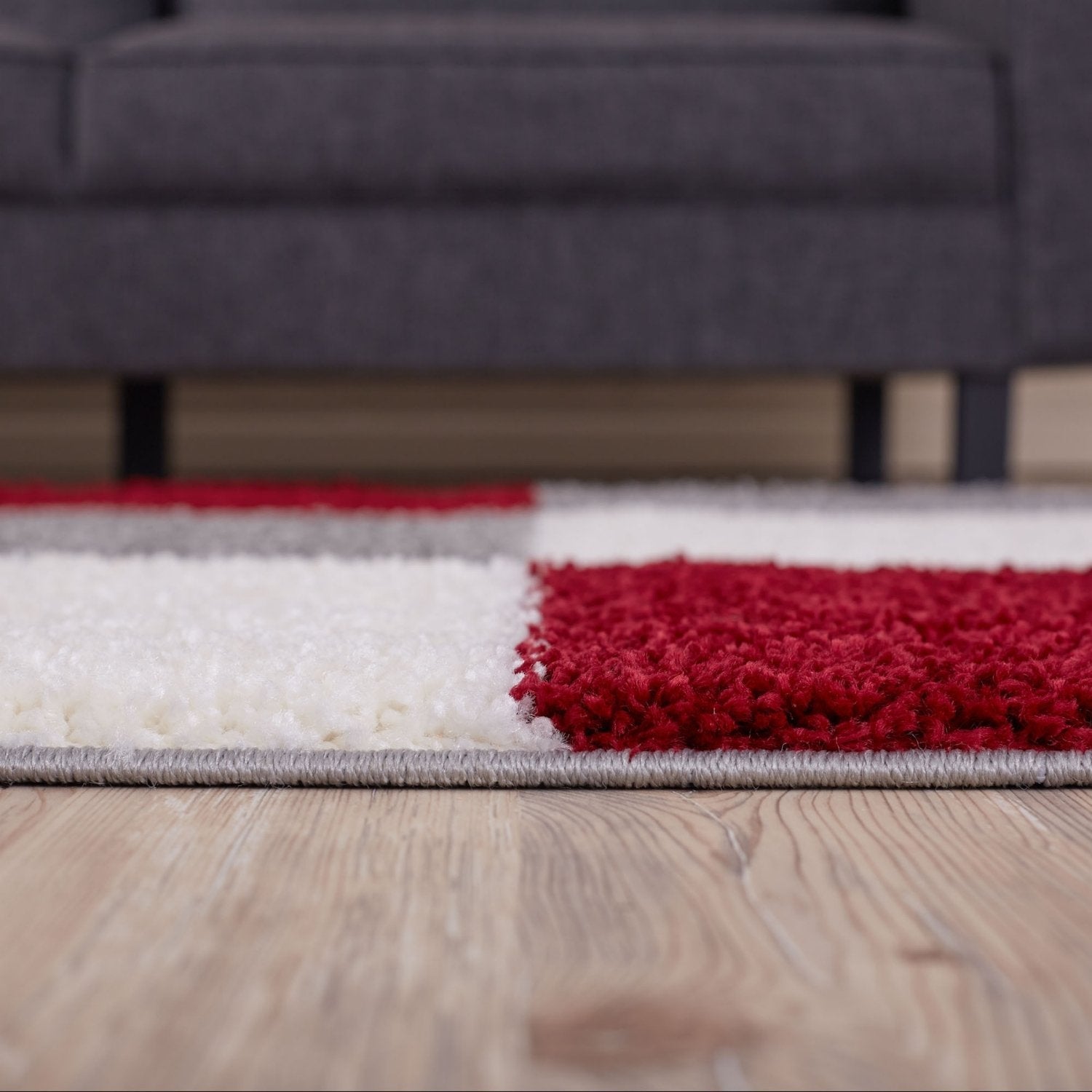 Myshaggy Geometric Red Contemporary Rug