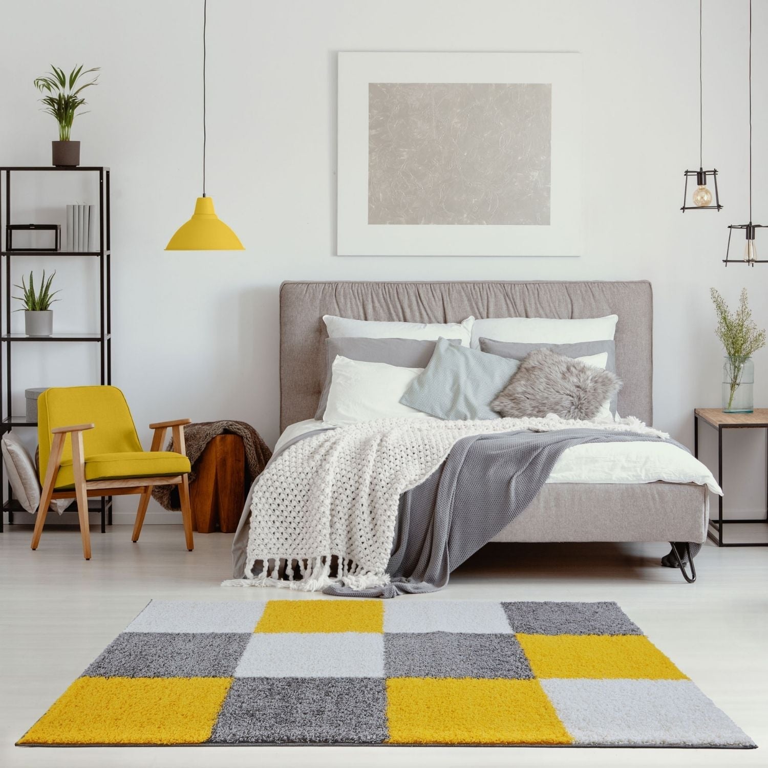 Myshaggy Geometric Yellow Natural Contemporary Rug