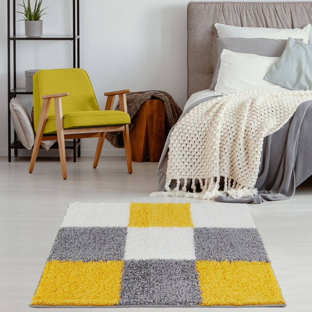 Myshaggy Geometric Yellow Natural Contemporary Rug