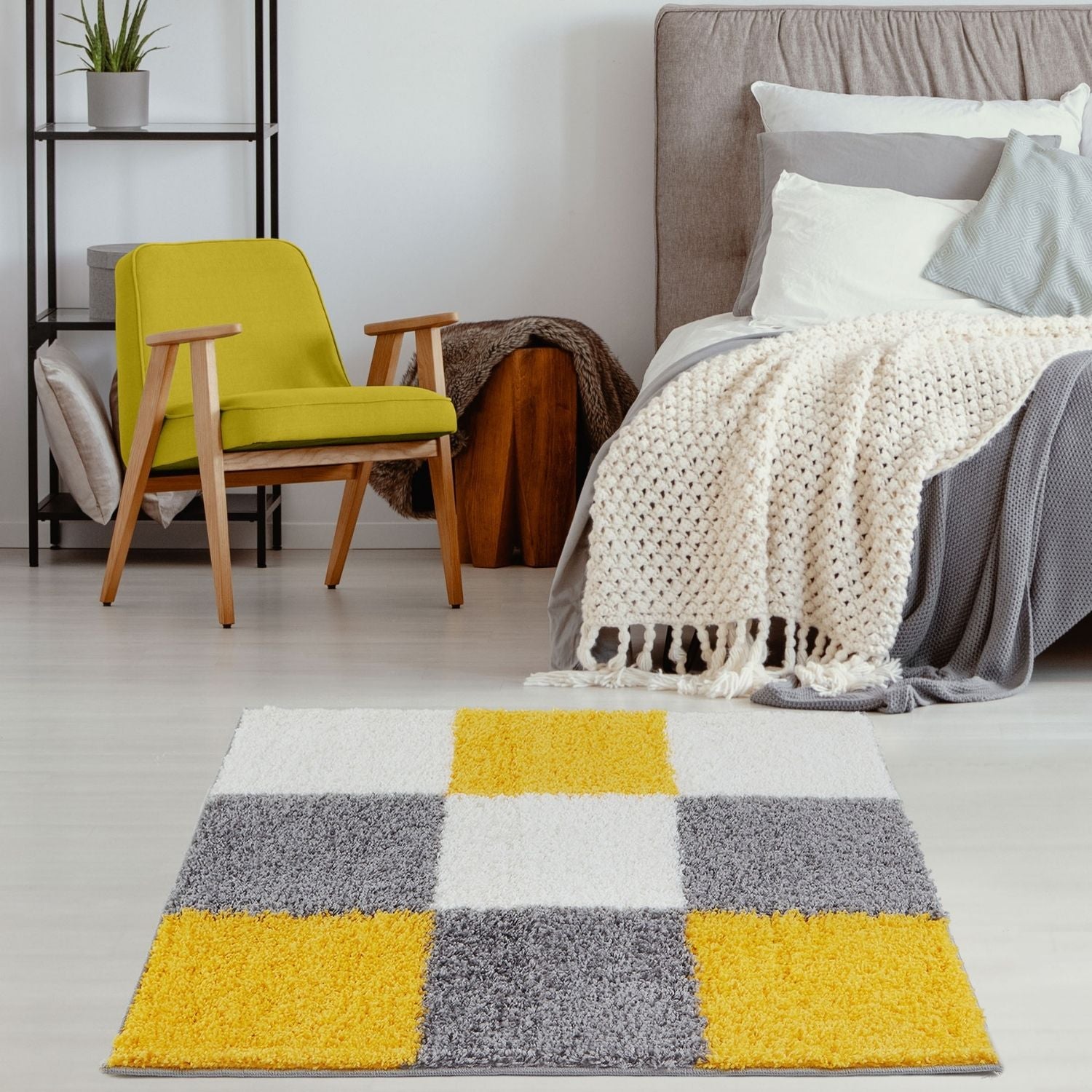 Myshaggy Geometric Yellow Natural Contemporary Rug