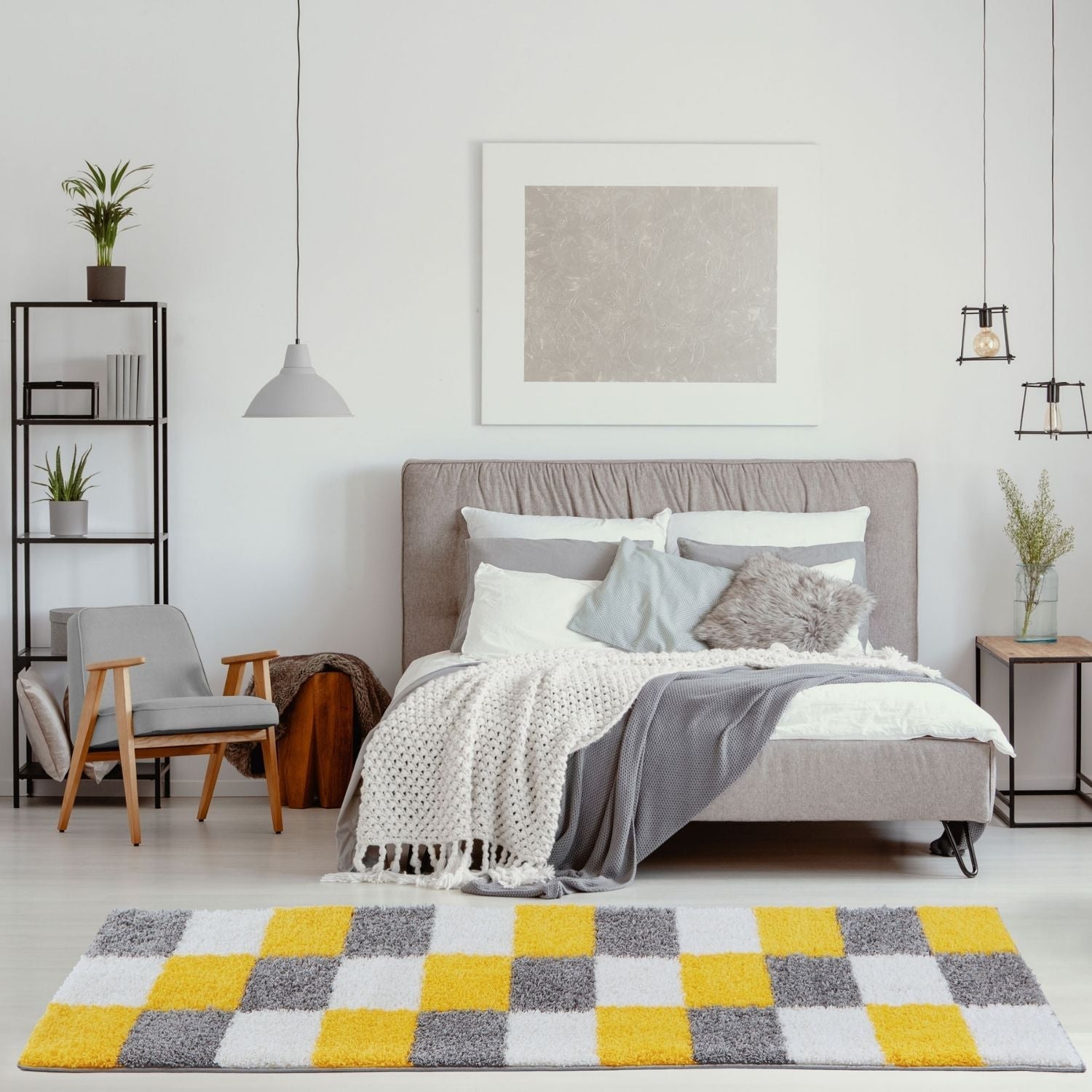 Myshaggy Geometric Yellow Natural Contemporary Rug