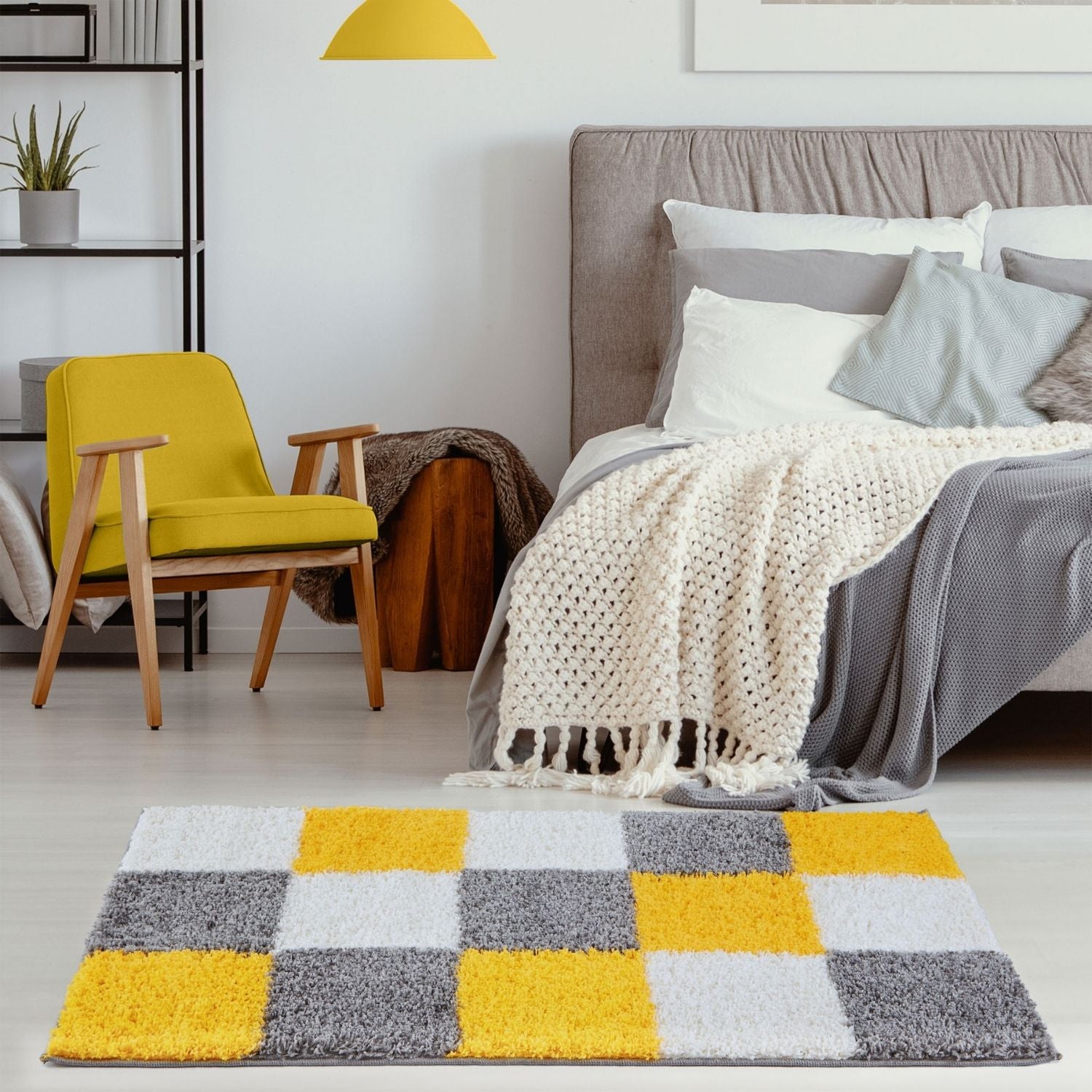 Myshaggy Geometric Yellow Natural Contemporary Rug