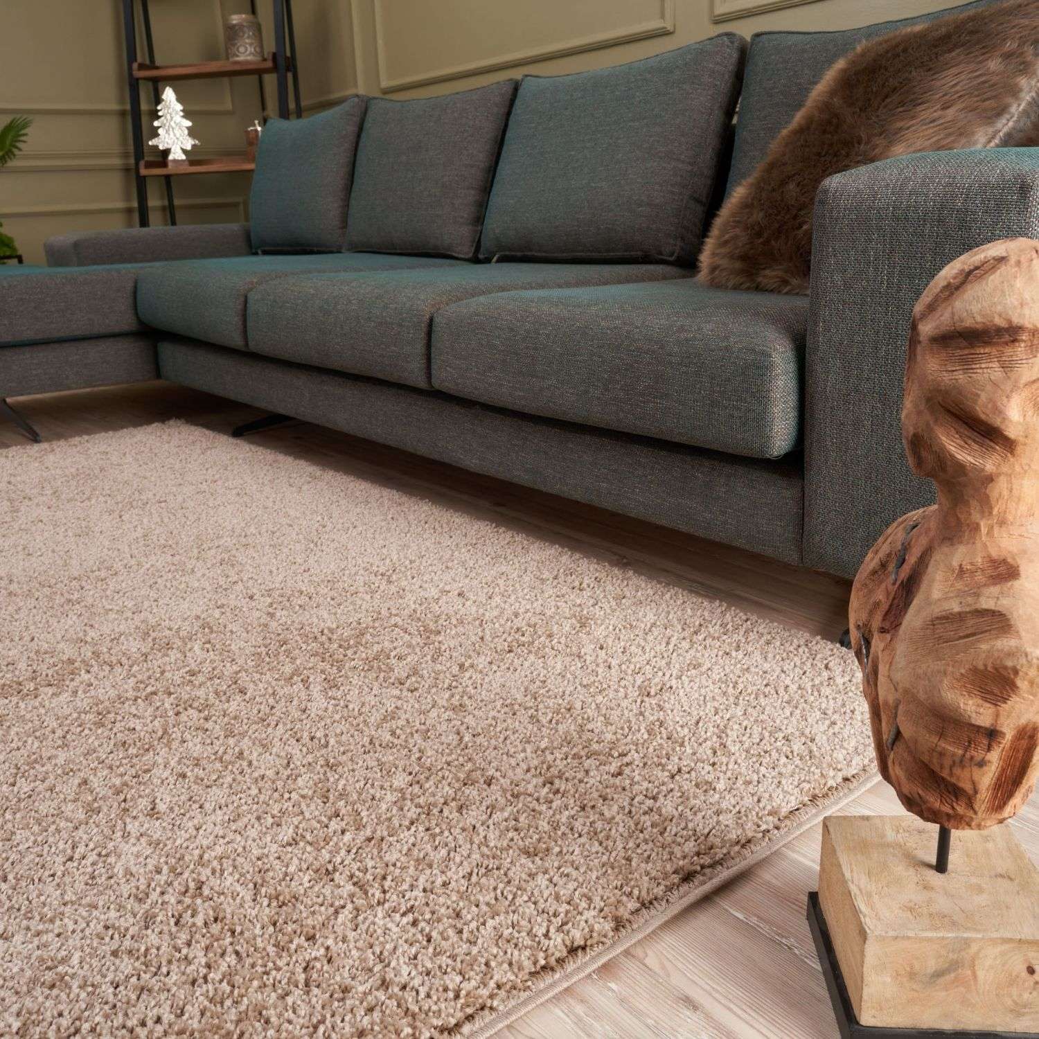 Myshaggy Solid Beige Modern Rug