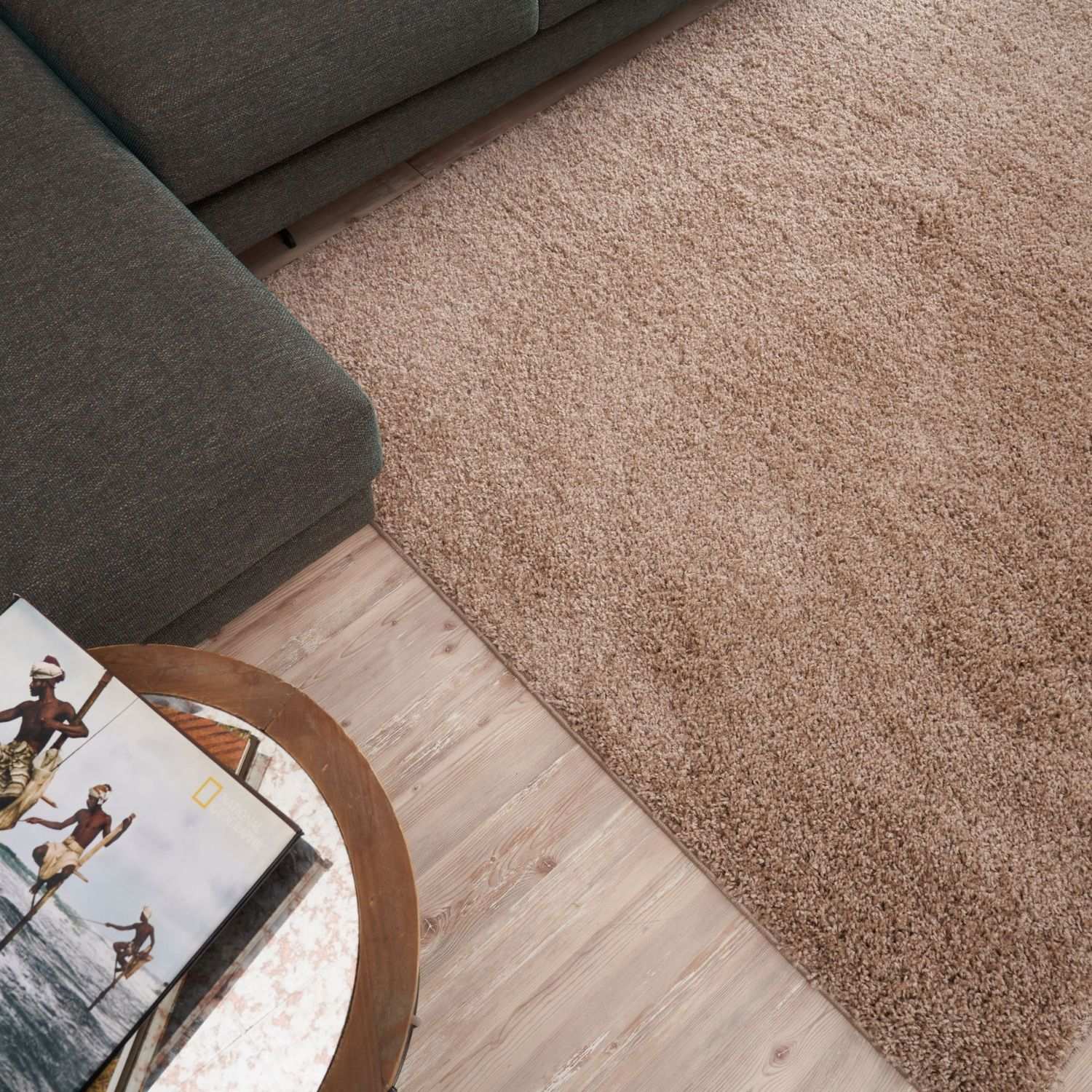 Myshaggy Solid Beige Modern Rug