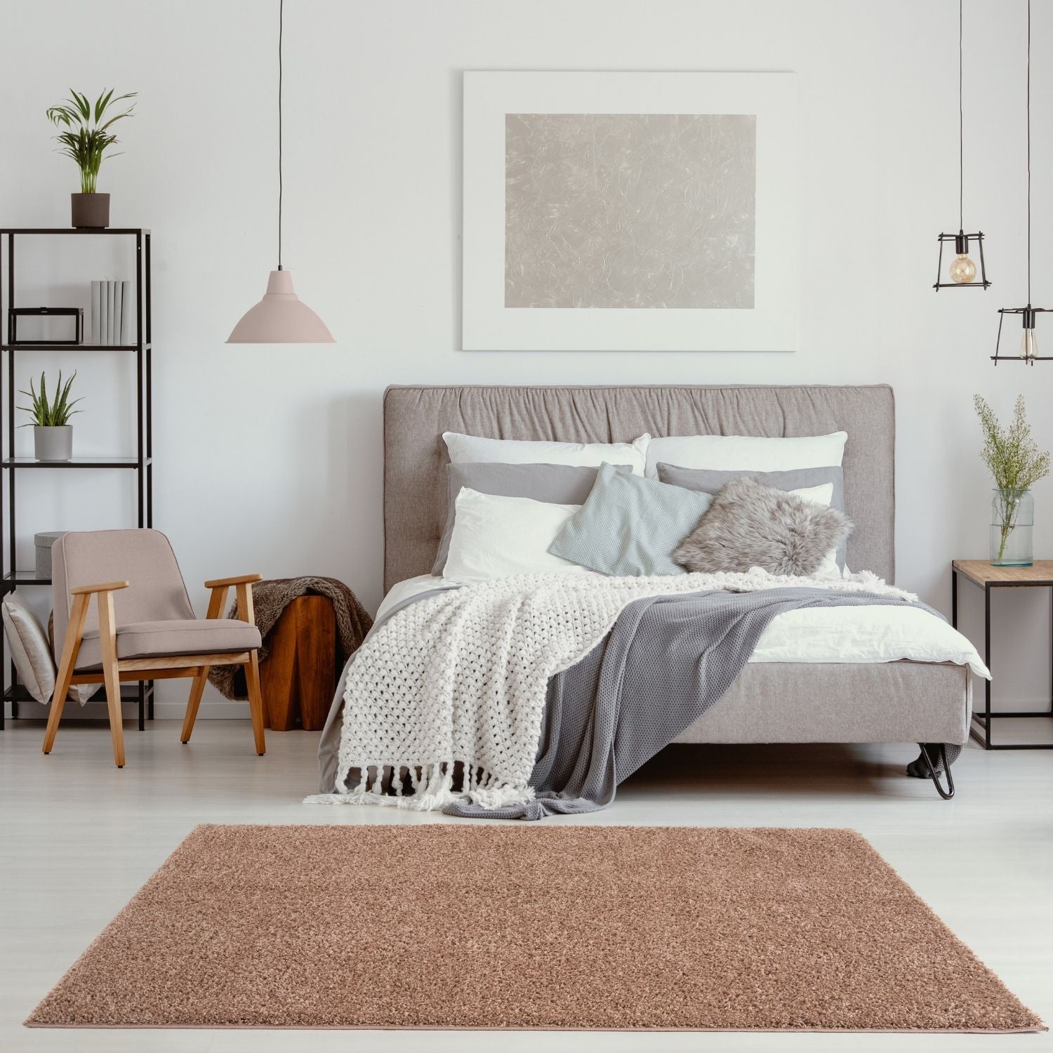Myshaggy Solid Beige Modern Rug