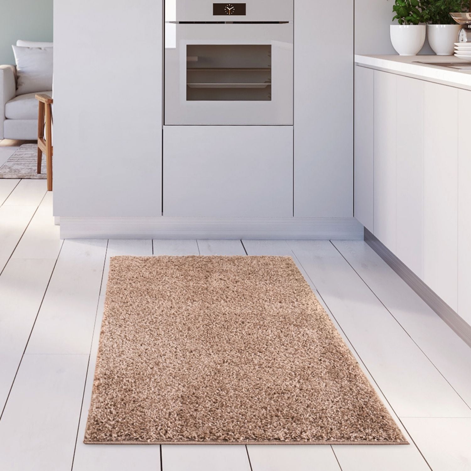 Myshaggy Solid Beige Modern Rug