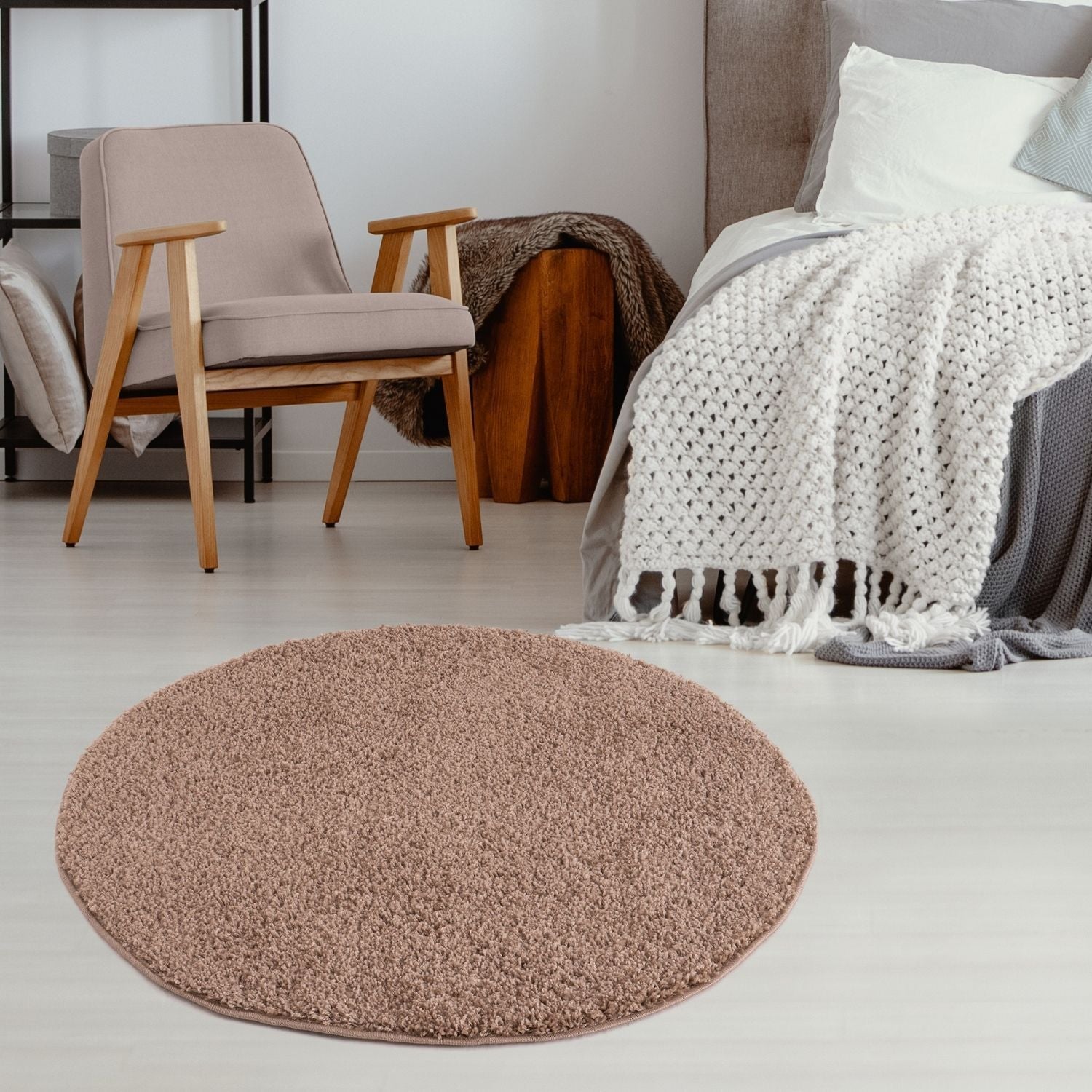 Myshaggy Solid Beige Modern Rug