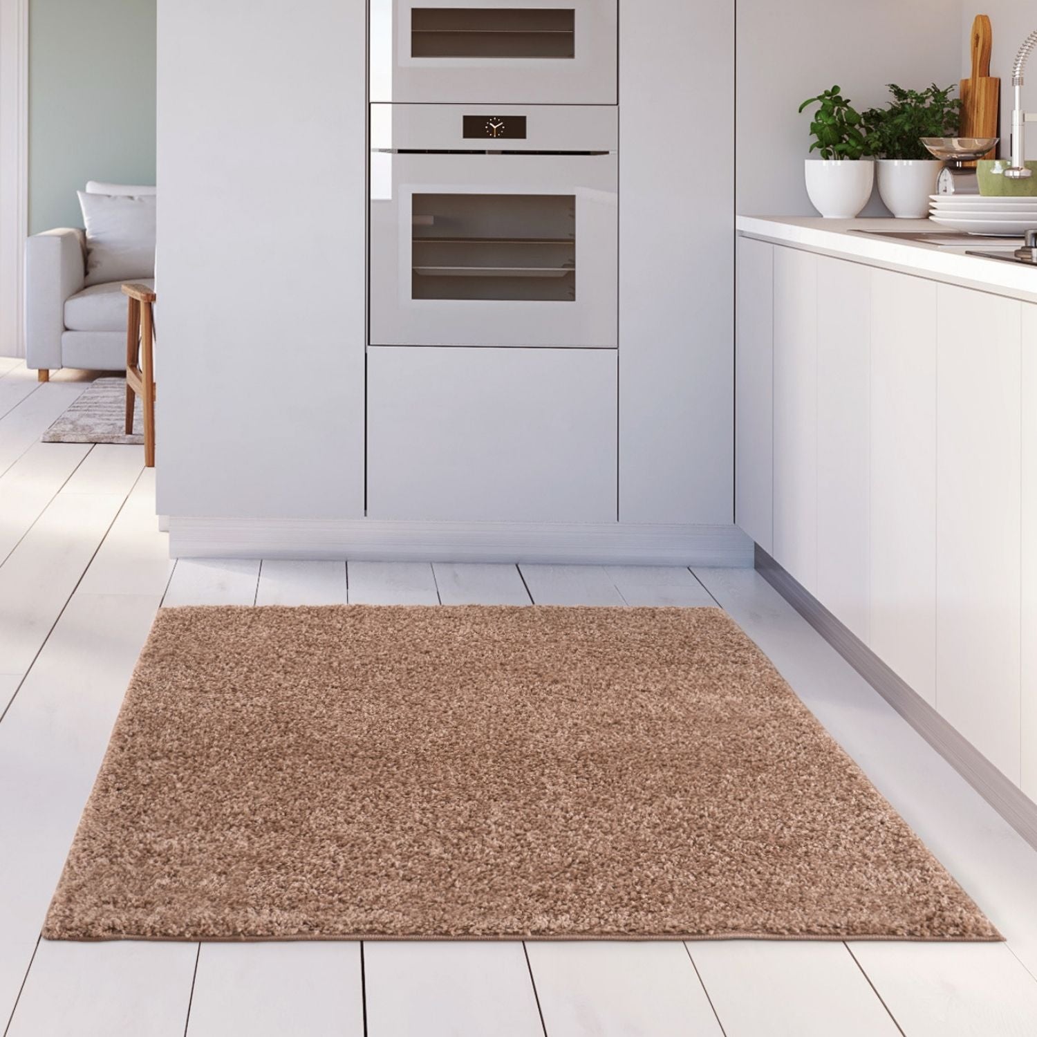 Myshaggy Solid Beige Modern Rug