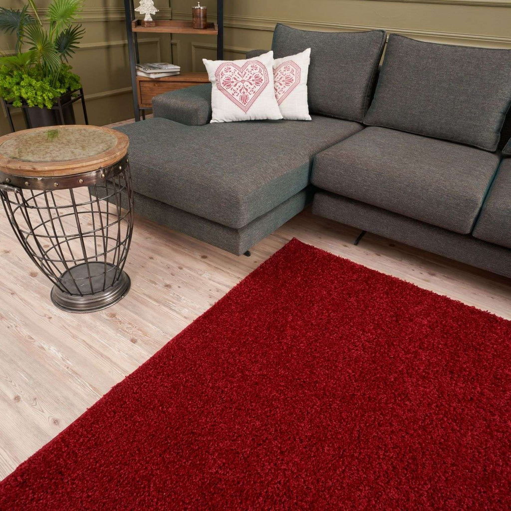 Myshaggy Solid Red Gold Contemporary Rug