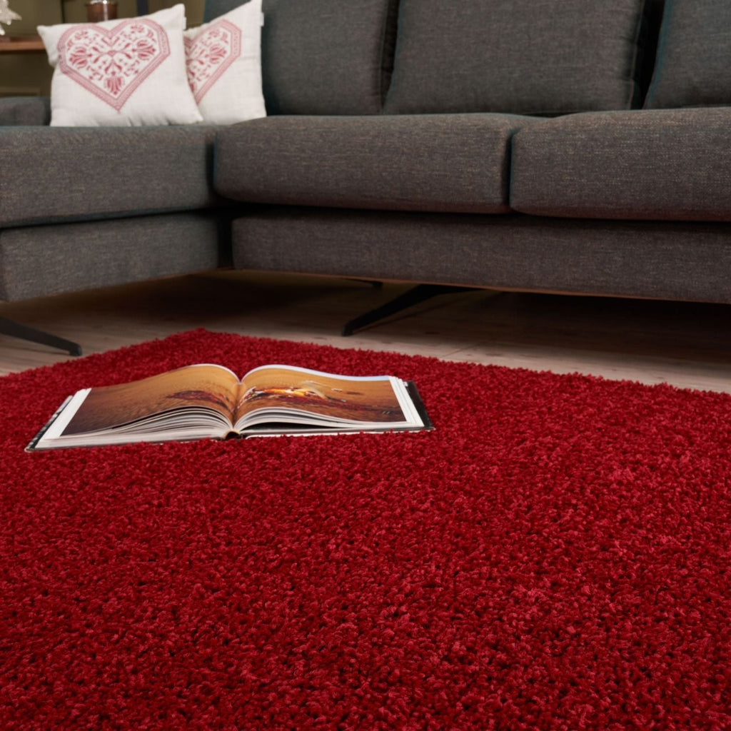 Myshaggy Solid Red Gold Contemporary Rug