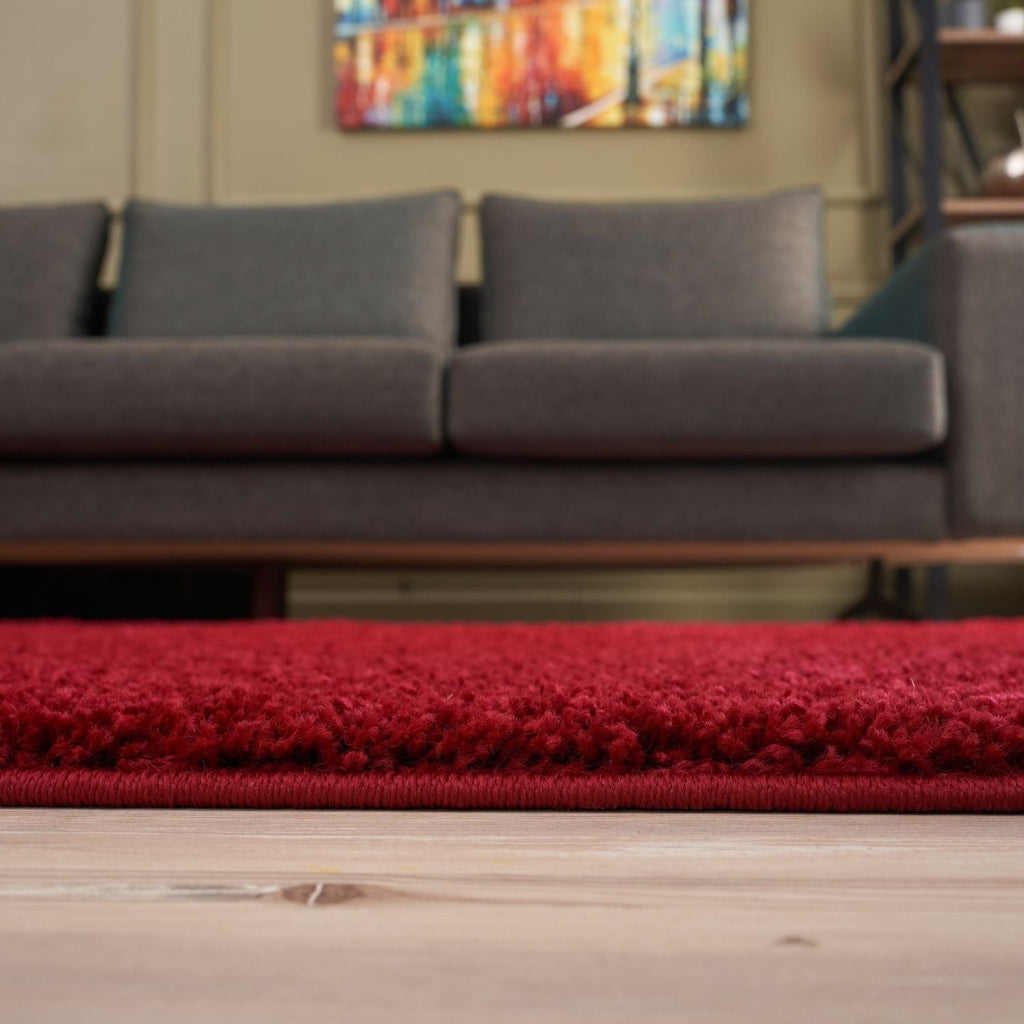 Myshaggy Solid Red Gold Contemporary Rug