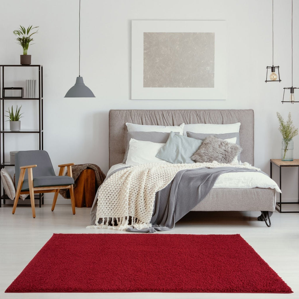 Myshaggy Solid Red Gold Contemporary Rug