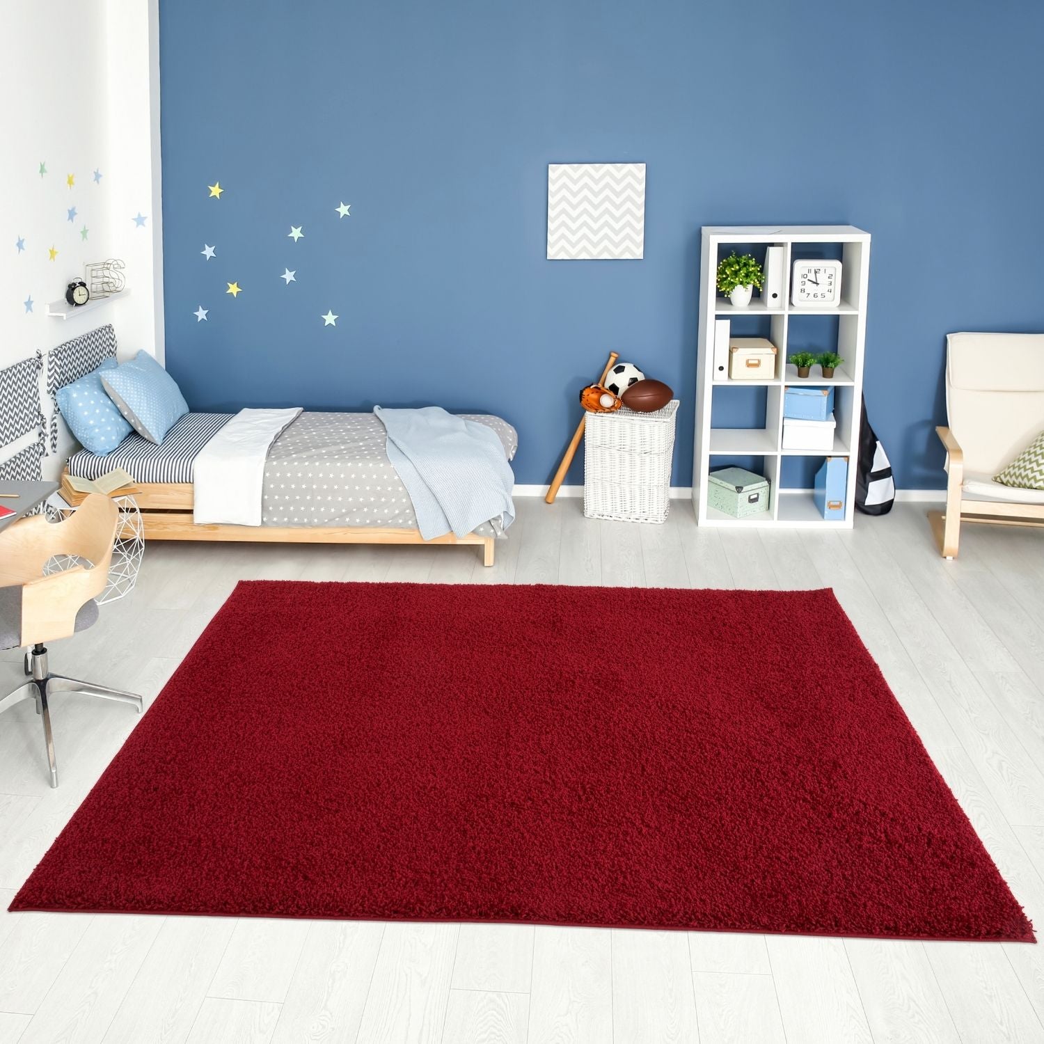 Myshaggy Solid Red Gold Contemporary Rug