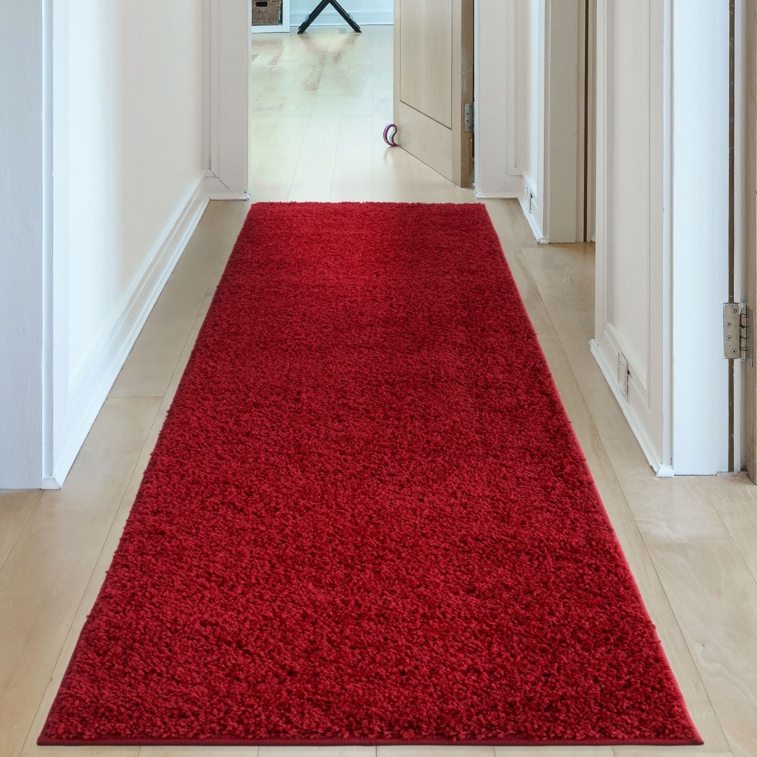 Myshaggy Solid Red Gold Contemporary Rug