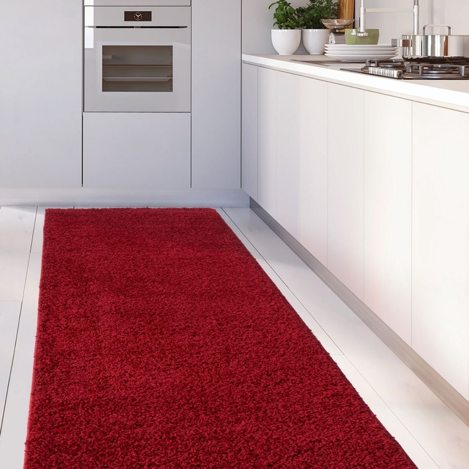 Myshaggy Solid Red Gold Contemporary Rug