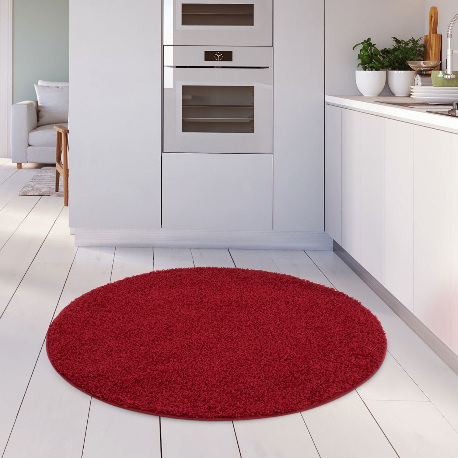 Myshaggy Solid Red Gold Contemporary Rug