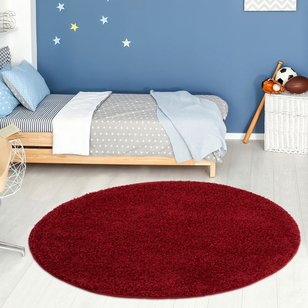 Myshaggy Solid Red Gold Contemporary Rug