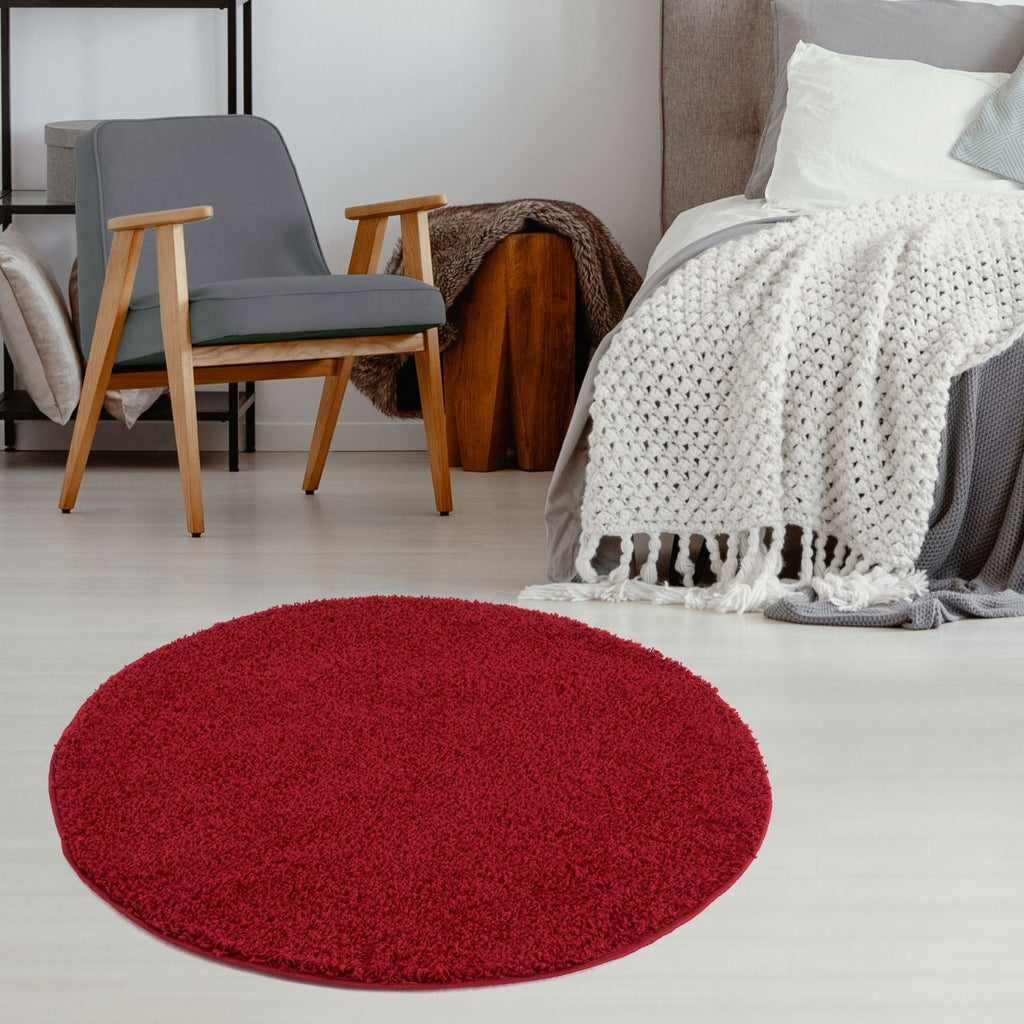 Myshaggy Solid Red Gold Contemporary Rug