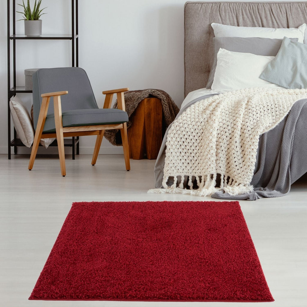 Myshaggy Solid Red Gold Contemporary Rug