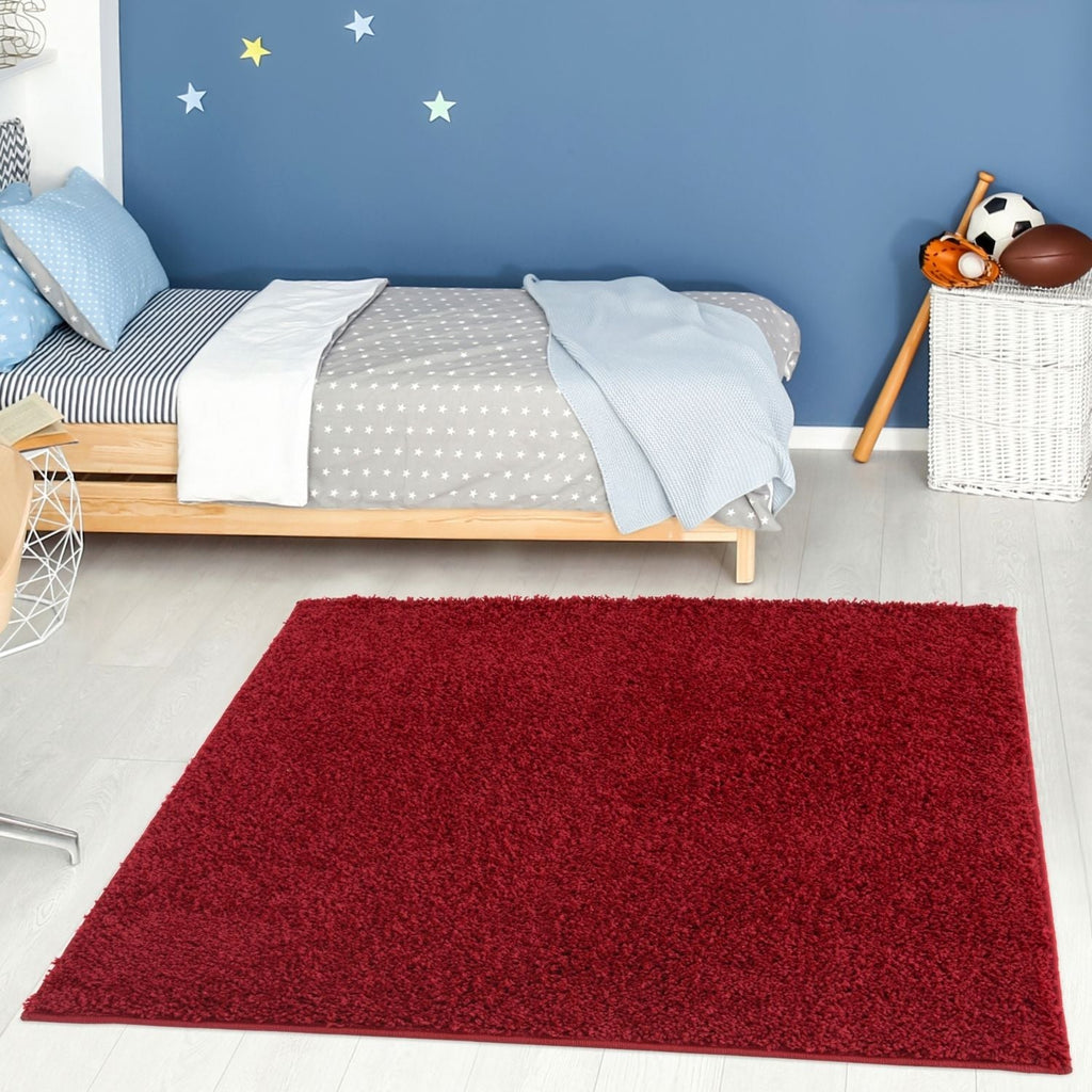 Myshaggy Solid Red Gold Contemporary Rug