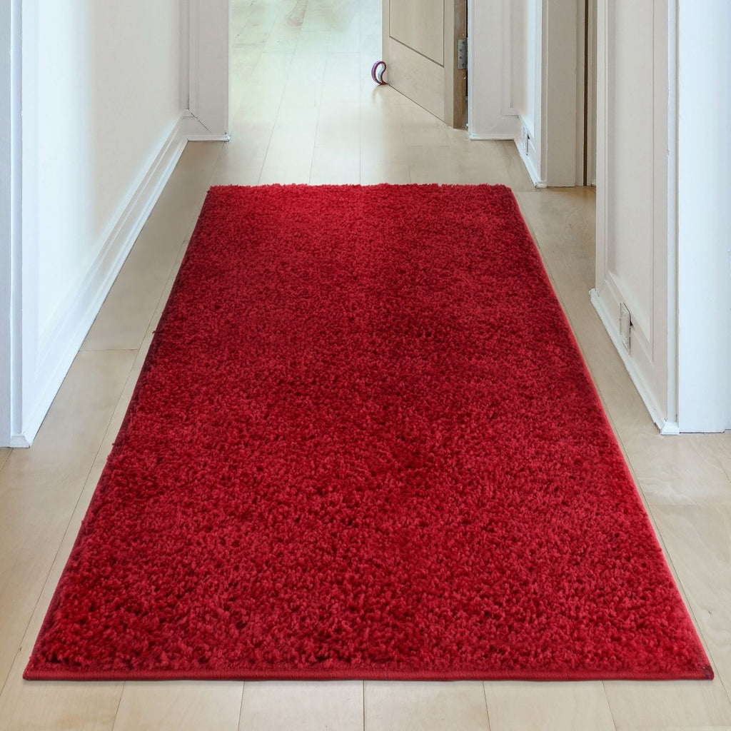 Myshaggy Solid Red Gold Contemporary Rug