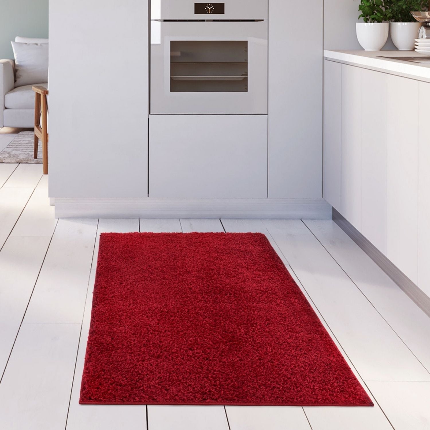 Myshaggy Solid Red Gold Contemporary Rug