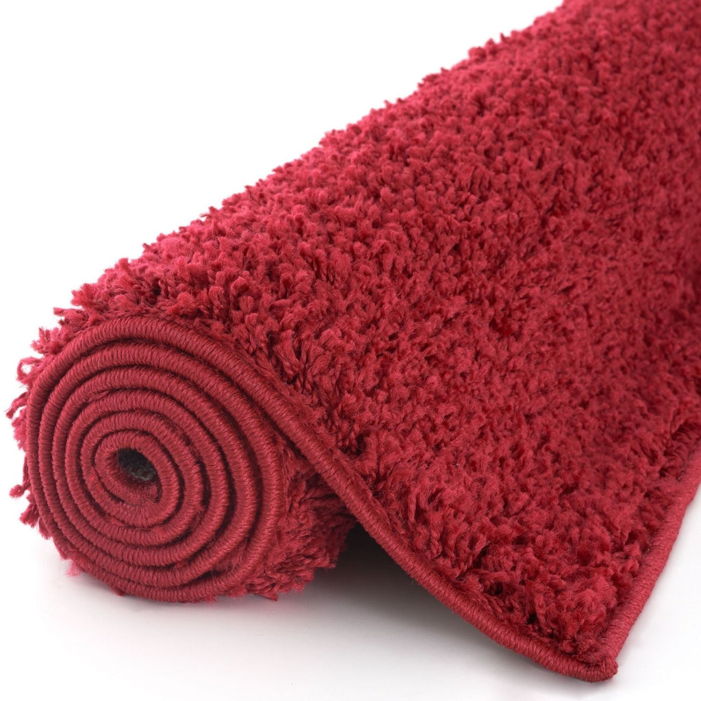 Myshaggy Solid Red Gold Contemporary Rug