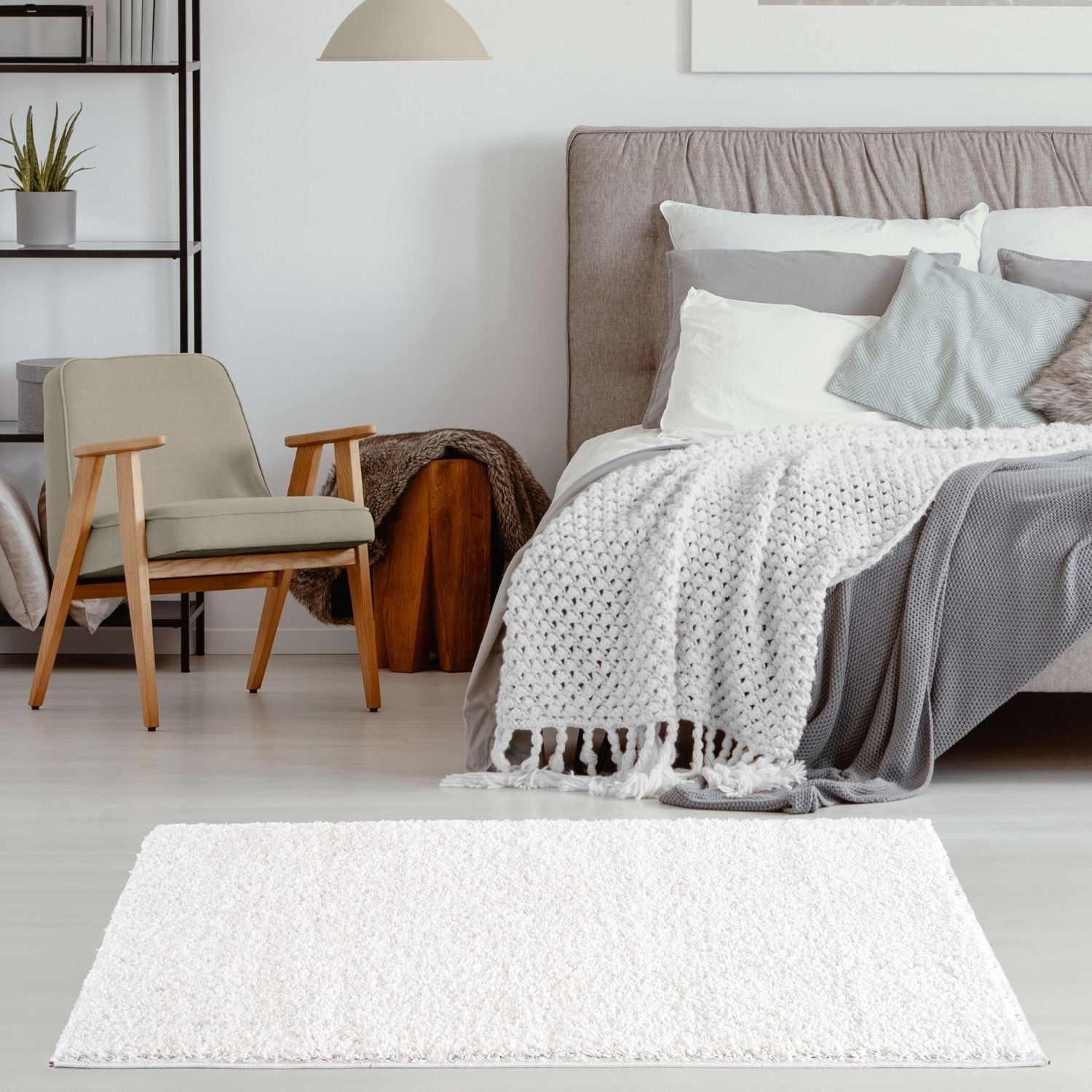 Myshaggy Solid White Rug