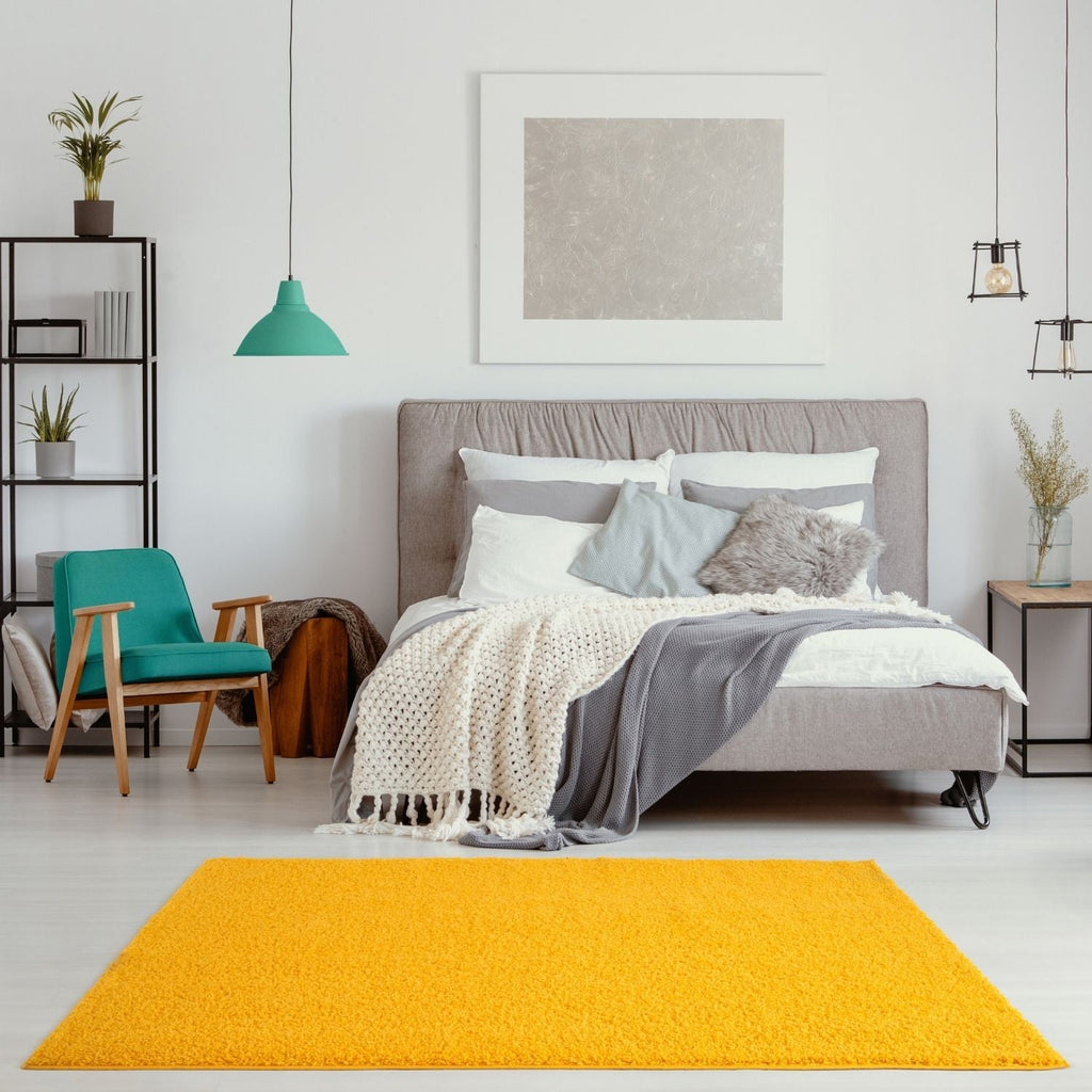 Myshaggy Solid Yellow Natural Contemporary Rug