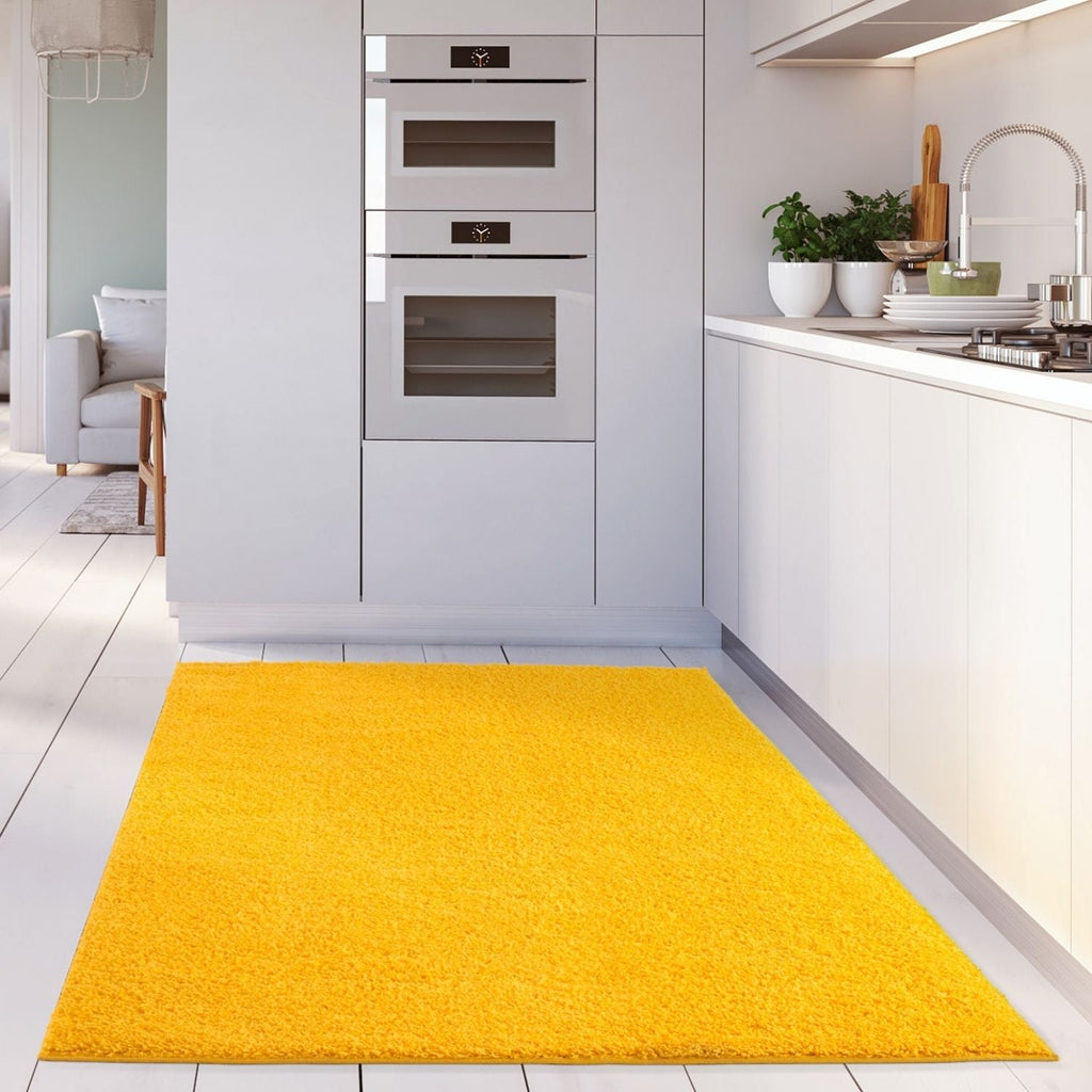 Myshaggy Solid Yellow Natural Contemporary Rug