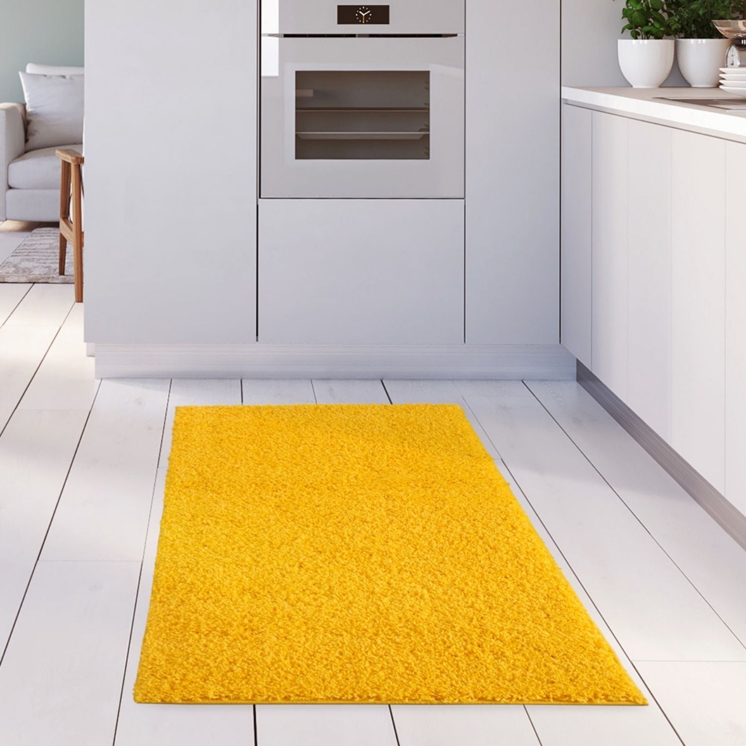 Myshaggy Solid Yellow Natural Contemporary Rug
