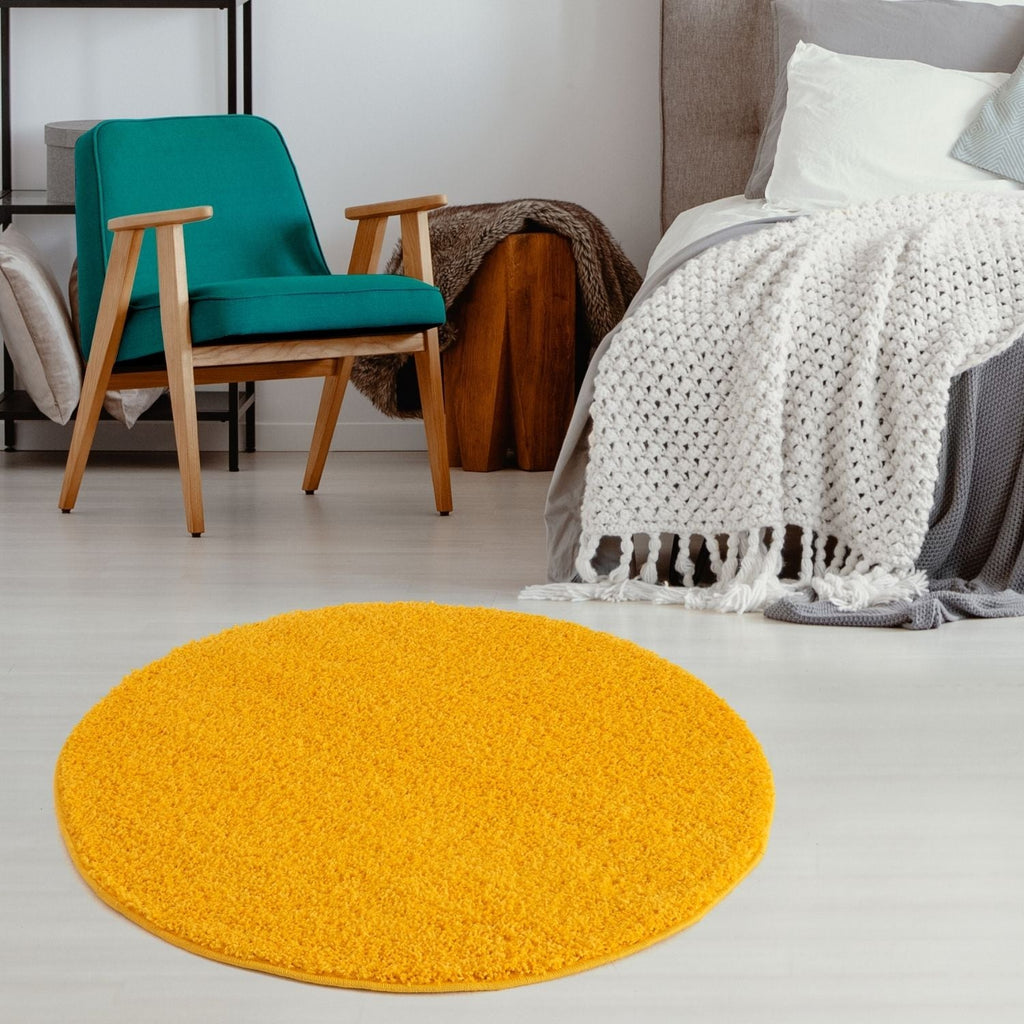 Myshaggy Solid Yellow Natural Contemporary Rug